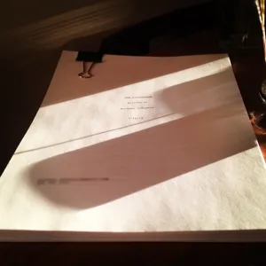 The script for my new project, the story of which, I hope, is just beginning.